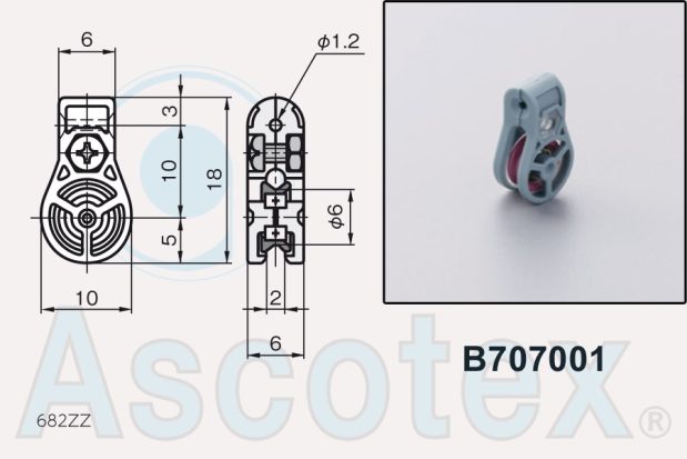 B707001 - Bearing Roller Assembly Drawing and Photograph